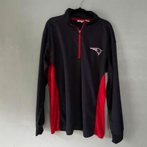 Fanatics men's New England Patriots 1/4 zip navy pull over shirt performance 2XL